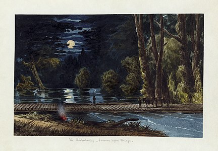 The Chickahominy- Sumner's Upper Bridge: 1862 watercolour by William McIlvaine.
