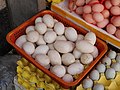 Eggs on display in the market
