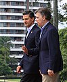 El presidente Enrique Peña Nieto junto con el presidente Juan Manuel Santos en Cali, Colombia; 2013.