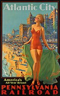 Atlantic City travel poster, Pennsylvania Railroad
