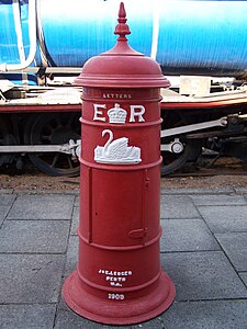Australian-made Edward VII pillar box at the Western Australian Rail Transport Museum, Bassendean