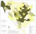 Share of Bosnian in Bosnia and Herzegovina by municipalities in 2013