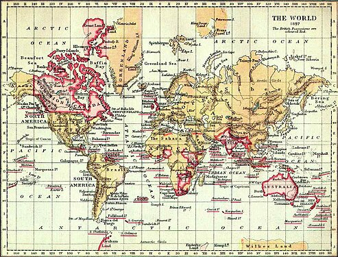 1897年発行の世界地図