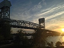 A photograph of Cape Fear Memorial Bridge in Wilmington, North Carolina