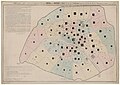 Carte figurative relative au choix de l'emplacement d'un nouvel Hôtel des Postes de Paris[11] (1865).