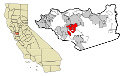 Location of Walnut Creek within California