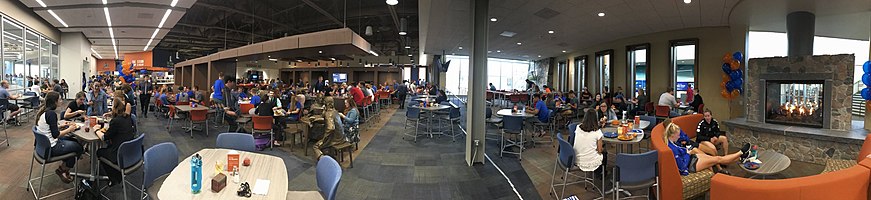 A panorama of the Crow's Nest Campus Restaurant