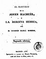 El Martirio de la Joven Hachuel, livre d'Eugenio Maria Romero, 1838