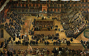 Auto-da-fè nella Plaza mayor, olio su tela 277x438, 1683, Museo del Prado