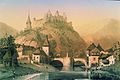 Image 6Jean-Baptiste Fresez: Vianden near the Bridge (c. 1857) (from Culture of Luxembourg)