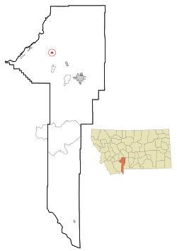Location of Manhattan, Montana
