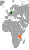 Location map for Germany and Tanzania.