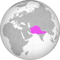 Map of the Ghurid dynasty at its greatest extent.