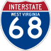 Interstate 68 marker