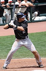 Troy Tulowitzki with the Colorado Rockies in 2010