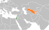 Location map for Israel and Uzbekistan.