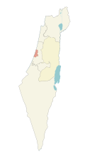 テルアビブ地区の位置の位置図