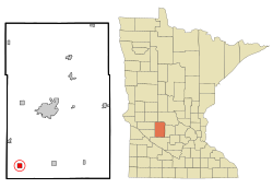 Location of Prinsburg, Minnesota