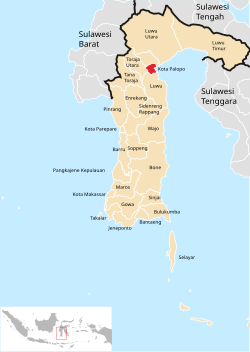 Location within South Sulawesi