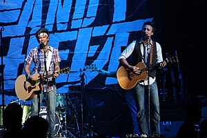 Love and Theft performing in Mount Pleasant, South Carolina. Stephen Barker Liles (left) and Eric Gunderson