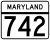 Maryland Route 742 marker
