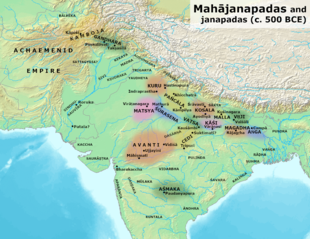 Map of India with names of major areas