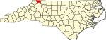 State map highlighting Alleghany County