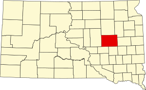 Map of South Dakota highlighting Beadle County