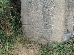 Grabados sobre el menhir de Kermaillard.