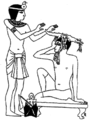Image 39An Egyptian practice of treating migraine in ancient Egypt. (from Science in the ancient world)