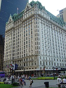 View of the Plaza Hotel's northern and eastern facades from Grand Army Plaza