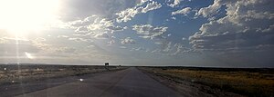 Tramo de la ruta 5 entre Playas Doradas y Sierra Grande.