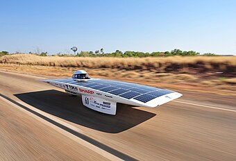 Tokai University's solar car "Tokai Challenger", the winner of 2009 Global Green Challenge.