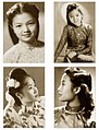 Vintage hairstyles of Hanoian ladies (1950). The woman on the bottom right is wearing a kiềng.
