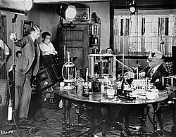 Photograph of James Whale on the film's set