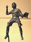 Bronzestatuette eines jungen Reiters (Pferd nicht erhalten), möglicherweise Alexander der Große