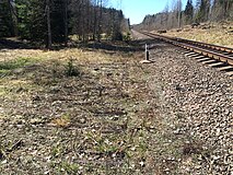 Разобранный боковой путь. Вид в сторону ст. Бородинское.