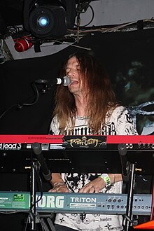 Steve Williams on stage with Power Quest in 2018