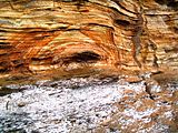 Liesegangsche Ringe der Klippen von Pénestin in der Bretagne