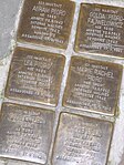 Stolpersteine pour la famille Pioro, rue d’Accolay, Bruxelles.