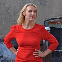 Ada Calhoun on a St. Marks Place rooftop, 2015