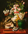 Antoine Berjon Nature morte de fleurs, de coquillages, de tête de requin et de pétrifications, 1819[2]