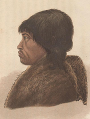 A profile portrait of Tatannuaq in fur clothing