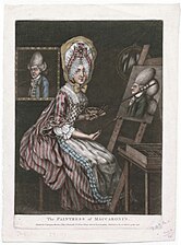 The Paintress of Macaroni's, believed to be a satire of Kauffman. London: Printed for Carington Bowles, 13 April 1772.