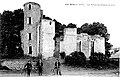 Les ruines du château de Cicé vers 1920 (carte postale E. Mary-Rousselière).