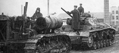 Captured Panzer III tank equipped with the Minenabwurfvorrichtung