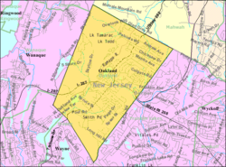 Census Bureau map of Oakland, New Jersey