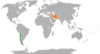 Location map for Chile and Iran.