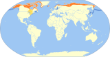 Aire de répartition de la Harelde boréale