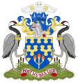 An astral crown in crest in the coat of arms of Cranfield University